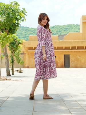 women mauve a-line angrakha dress 3