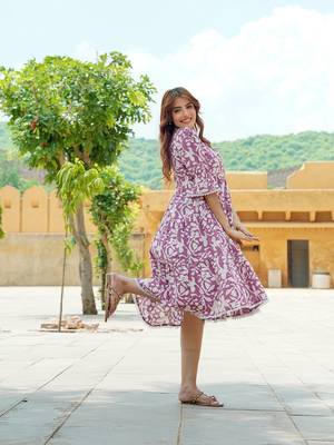 women mauve a-line angrakha dress 5