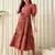 women red a-line pure cotton dress