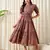women maroon a-line pure cotton dress