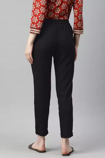 women black cotton pant