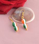 Acrylic bead tri colour patriotic tiranga ear rings