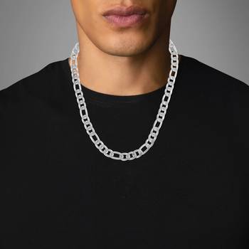 Stainless steel silver heavy men necklace chain unisex 3