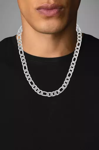 Stainless steel silver heavy men necklace chain unisex