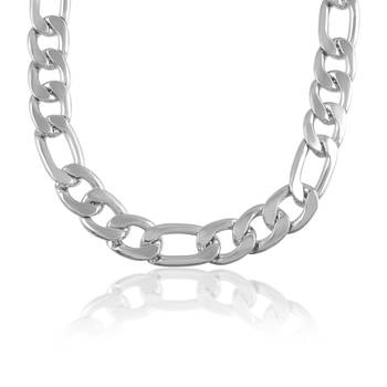 Stainless steel silver heavy men necklace chain unisex 4