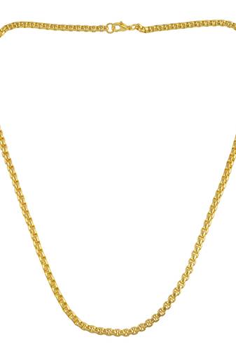 Brass micron 1 gram gold 22 inch rolo chain necklace men fashion jewellery chain