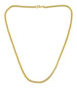 Brass micron 1 gram gold 22 inch rolo chain necklace men fashion jewellery chain