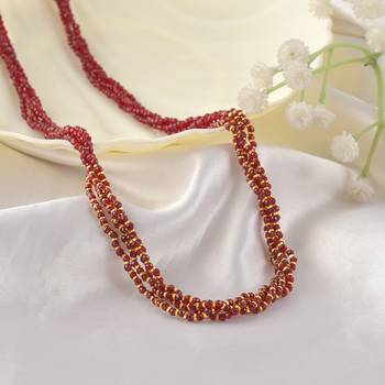 Four strand natural ruby necklace for women 1