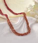Four strand natural ruby necklace for women