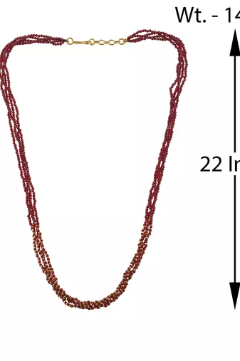 Four strand natural ruby necklace for women