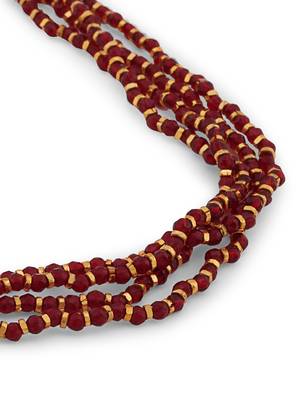 Four strand natural ruby necklace for women 4