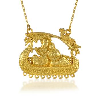 Dzine Trendz Radha Krishna Pendant Fashion Accessory Gold Plated 5×3 cm 4