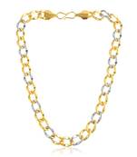 Brass micron dual tone broad chain necklace double colour