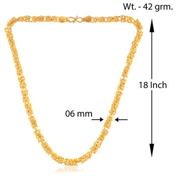 Brass micron gold thick heavy chain necklace men women 2