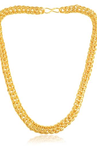 Brass micron gold thick heavy chain necklace men women