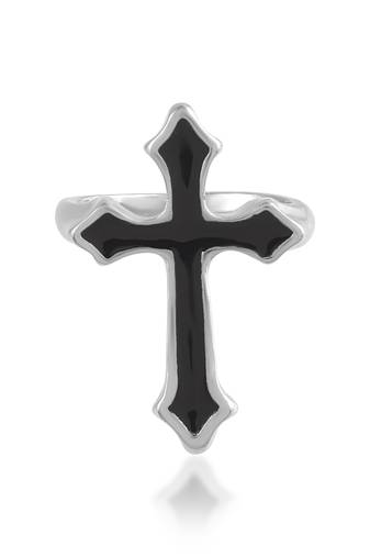 Stainless steel cross finger ring christian jewellery