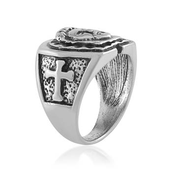 Brass antique silver jesus finger ring for christians 4