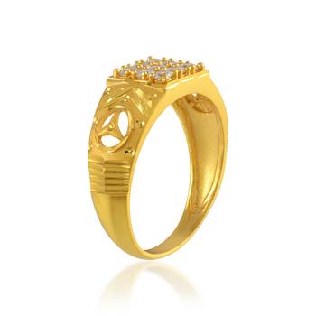 Brass 1 gram gold imitation diamond wedding finger ring men women 3