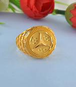 Brass gold mercedes logo men finger ring