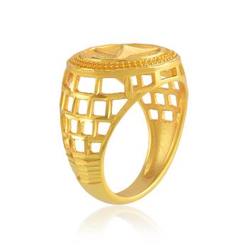 Brass gold mercedes logo men finger ring 2