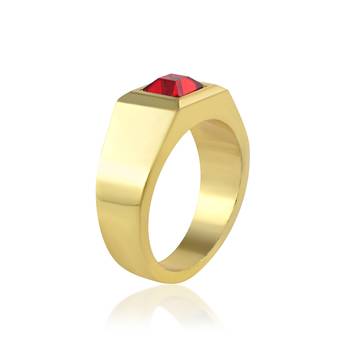 Brass gold natural real ruby ring 2