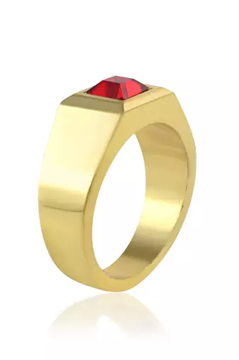 Brass gold natural real ruby ring