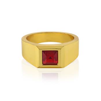 Brass gold natural real ruby ring 4