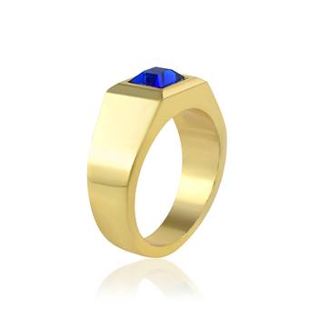 Brass gold natural blue sapphire ring 2