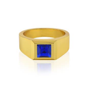 Brass gold natural blue sapphire ring 4
