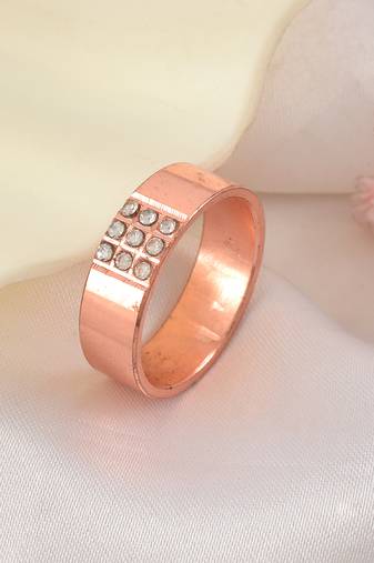 Pure copper imitation diamond finger ring challa for men women