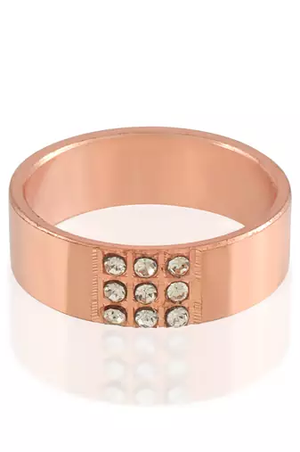 Pure copper imitation diamond finger ring challa for men women