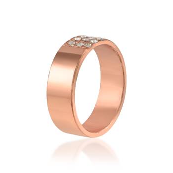 Pure copper imitation diamond finger ring challa for men women 4