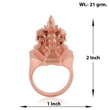 Pure copper ram mandir model heavy finger ring for men 2
