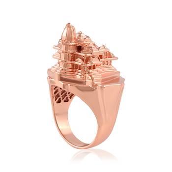 Pure copper ram mandir model heavy finger ring for men 3