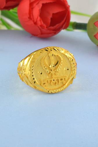 Brass micron sikh khanda finger ring