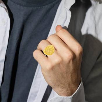 Brass micron 1 gram gold men finger ring 3