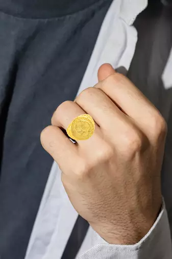 Brass micron 1 gram gold men finger ring