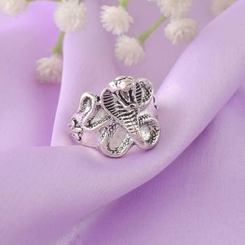 Brass silver serpent cobra snake finger ring men women 1