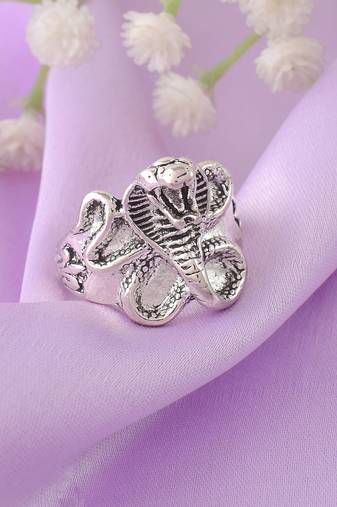 Brass silver serpent cobra snake finger ring men women
