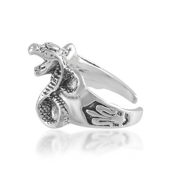 Brass silver serpent cobra snake finger ring men women 2