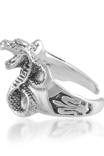 Brass silver serpent cobra snake finger ring men women