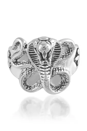 Brass silver serpent cobra snake finger ring men women