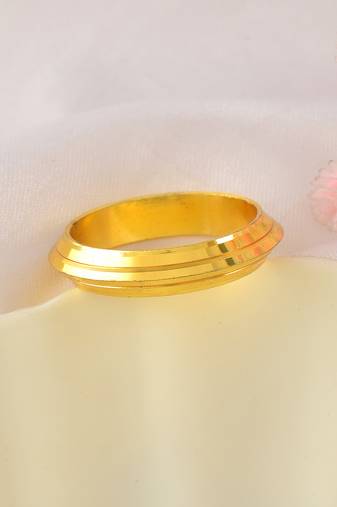 Brass gold conical challa finger ring men women