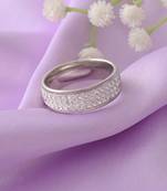 Brass silver imitation diamond challa finger ring men women