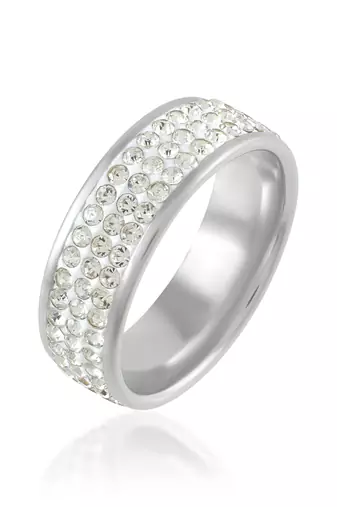 Brass silver imitation diamond challa finger ring men women