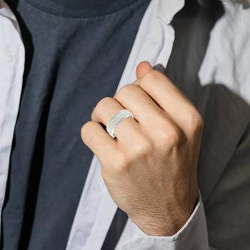 Brass silver imitation diamond challa finger ring men women 4