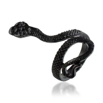 Brass black serpent cobra snake finger ring 2