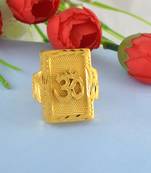 Brass gold big size om ring for men