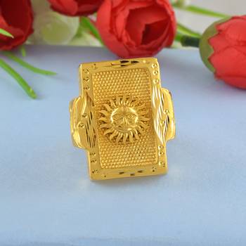 Brass micron big size sun finger ring men 1