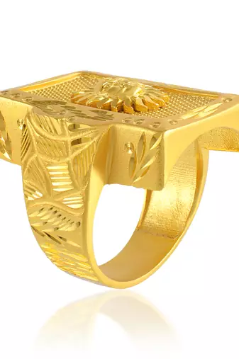 Brass micron big size sun finger ring men